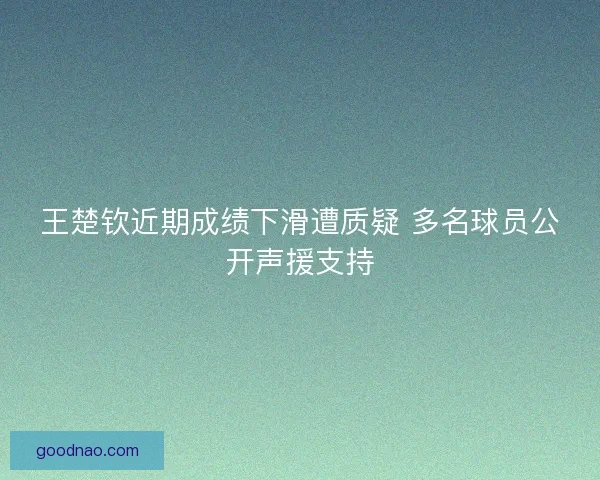 王楚钦近期成绩下滑遭质疑 多名球员公开声援支持